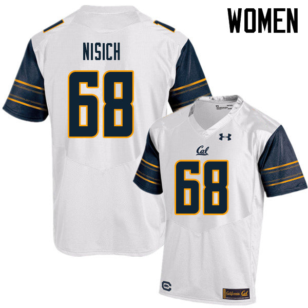 Women #68 Erik Nisich Cal Bears UA College Football Jerseys Sale-White - Click Image to Close